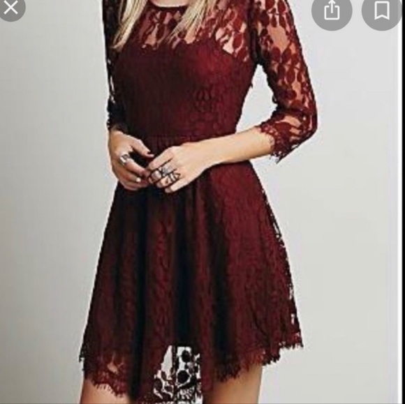 Free People Lace Plum Dress size 2 - Picture 2 of 7